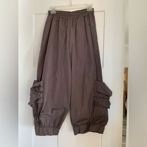 Sun Kim cropped fashion forward nylon pant size XS